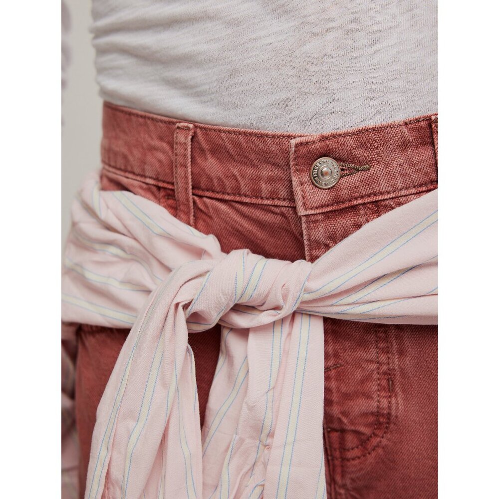 FREE PEOPLE Good Luck Mid Rise Barrel Jeans in Sunsetter - Picture 5 of 6